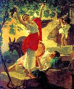 Karl Briullov, Girl, gathering grapes in the vicinity of Naples